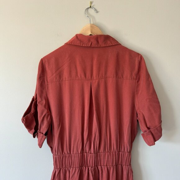 Simons | Icone Rust Lyocell Wide Leg Utility Jumpsuit - Size L - Picture 6 of 15